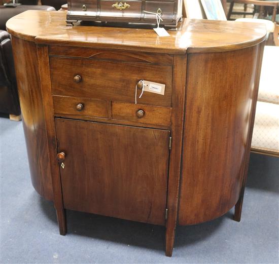 A George III mahogany bow-fronted washstand (converted) W.95.5cm